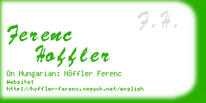 ferenc hoffler business card